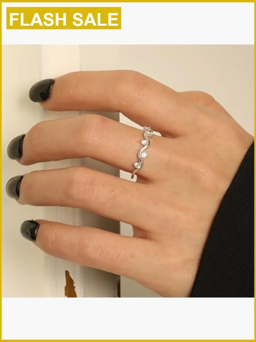 925 Silver Stacking Rings for Women Inspirational Wave Ring Jewelry Gift